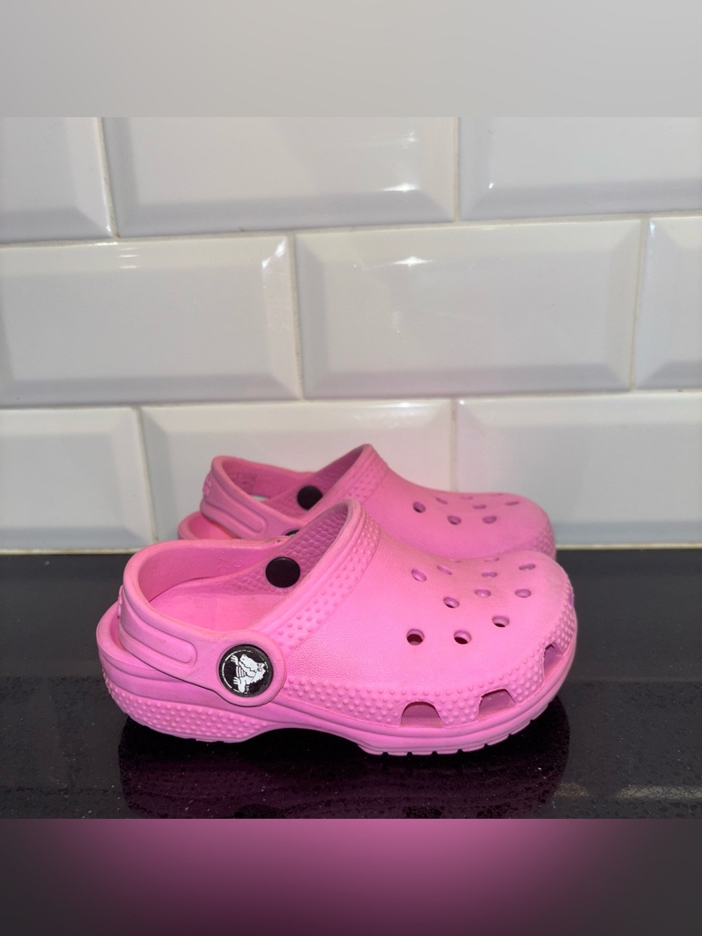 Crocs Classic Clogs Size 7 C7 Toddler Girls Pink